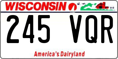 WI license plate 245VQR