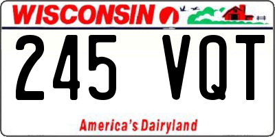 WI license plate 245VQT