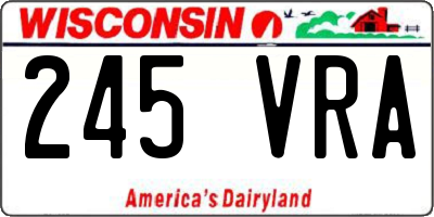 WI license plate 245VRA
