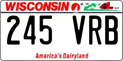 WI license plate 245VRB