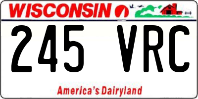 WI license plate 245VRC