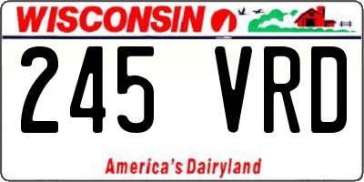 WI license plate 245VRD