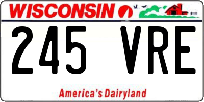WI license plate 245VRE