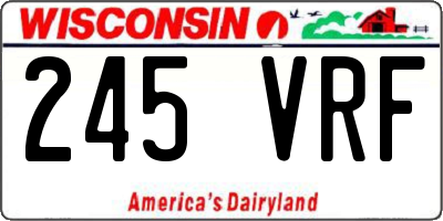 WI license plate 245VRF
