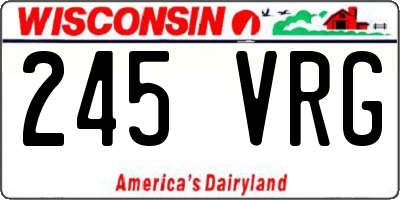 WI license plate 245VRG