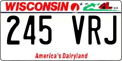 WI license plate 245VRJ
