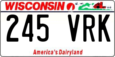WI license plate 245VRK