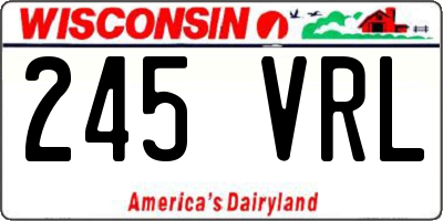 WI license plate 245VRL