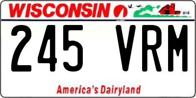 WI license plate 245VRM
