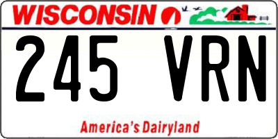 WI license plate 245VRN