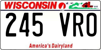 WI license plate 245VRO