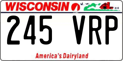 WI license plate 245VRP