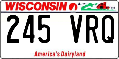 WI license plate 245VRQ