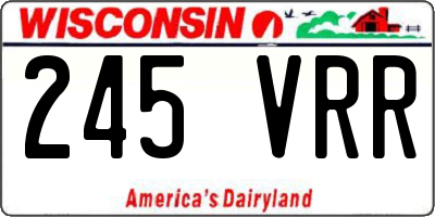 WI license plate 245VRR
