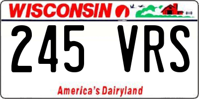 WI license plate 245VRS