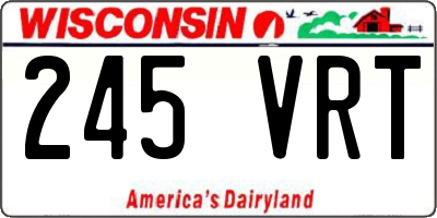 WI license plate 245VRT
