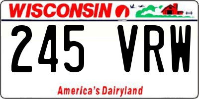 WI license plate 245VRW