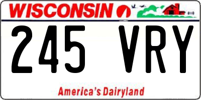 WI license plate 245VRY