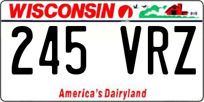 WI license plate 245VRZ