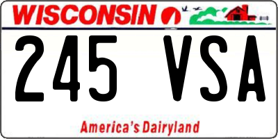 WI license plate 245VSA