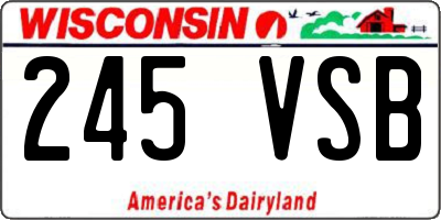WI license plate 245VSB