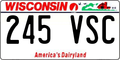 WI license plate 245VSC
