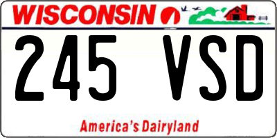 WI license plate 245VSD