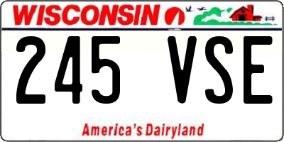 WI license plate 245VSE