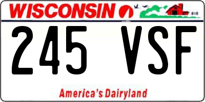 WI license plate 245VSF
