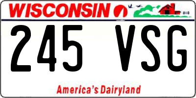 WI license plate 245VSG