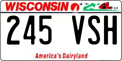 WI license plate 245VSH