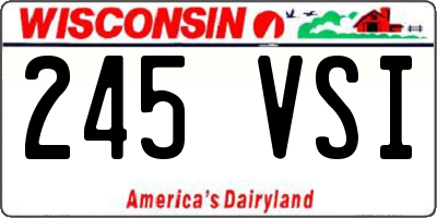 WI license plate 245VSI