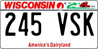 WI license plate 245VSK