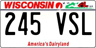 WI license plate 245VSL
