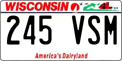 WI license plate 245VSM