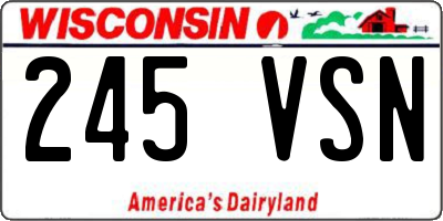 WI license plate 245VSN