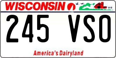 WI license plate 245VSO