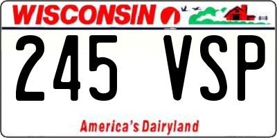 WI license plate 245VSP