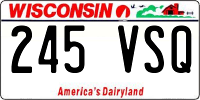 WI license plate 245VSQ
