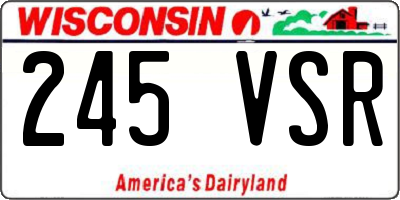 WI license plate 245VSR