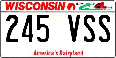 WI license plate 245VSS
