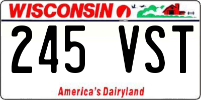 WI license plate 245VST