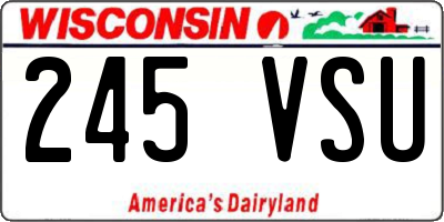 WI license plate 245VSU