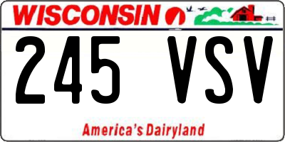 WI license plate 245VSV