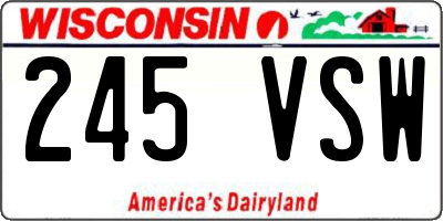 WI license plate 245VSW