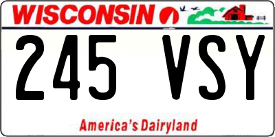 WI license plate 245VSY