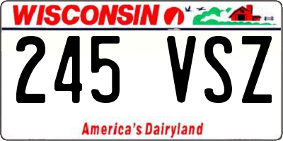 WI license plate 245VSZ