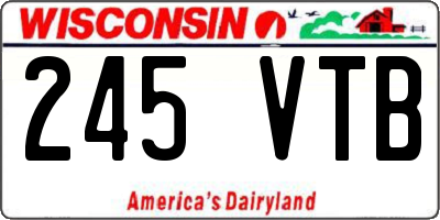 WI license plate 245VTB