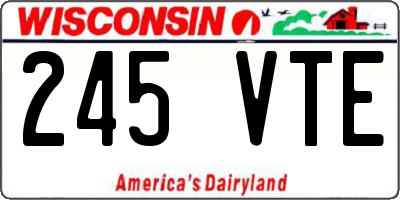 WI license plate 245VTE