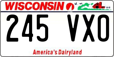 WI license plate 245VXO